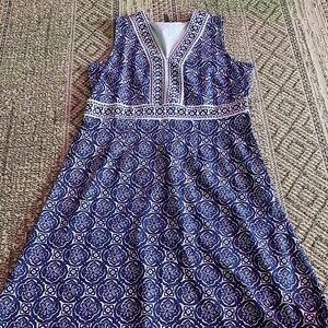 Talbots Effortless Jersey Maxi Dress - Pretty Medallion - A-line, V-neck (600)